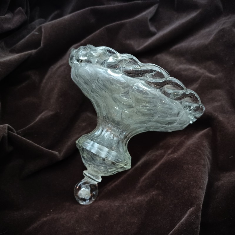Antique Venetian chandelier glass finial clear