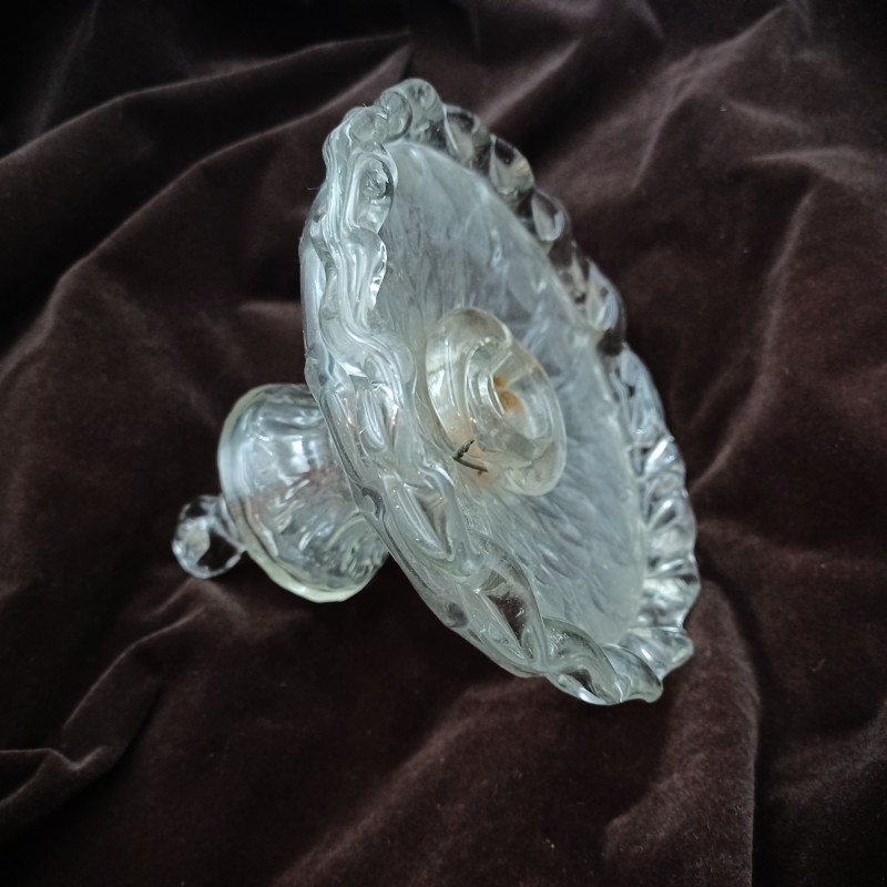 Antique Venetian chandelier glass finial clear