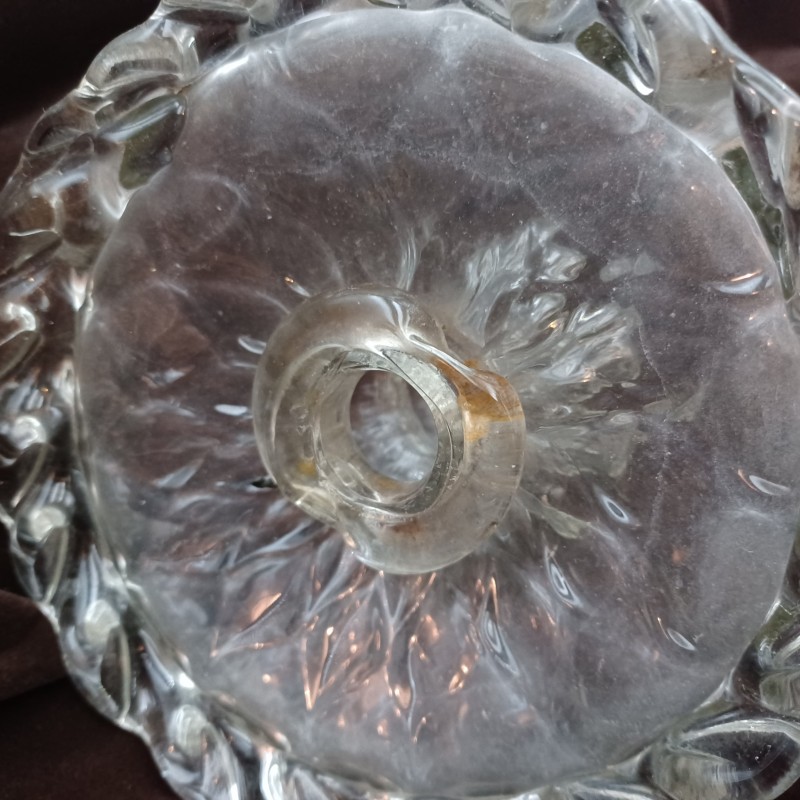 Antique Venetian chandelier glass finial clear