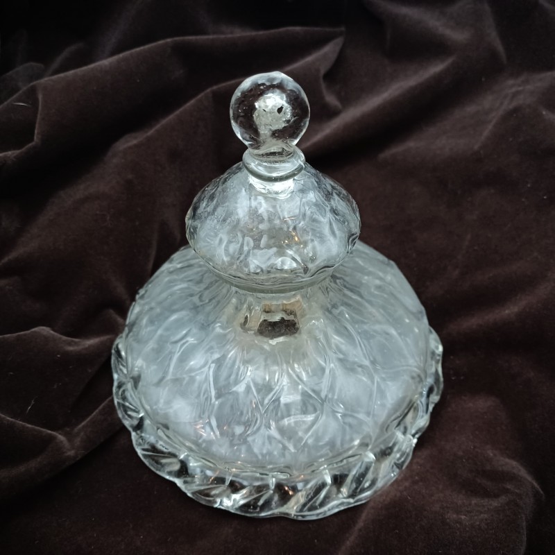 Antique Venetian chandelier glass finial clear