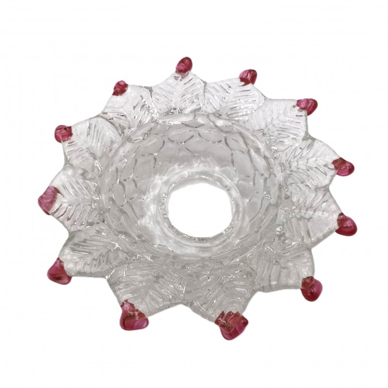Venetian Chandelier glass pan with red tips 145mm width