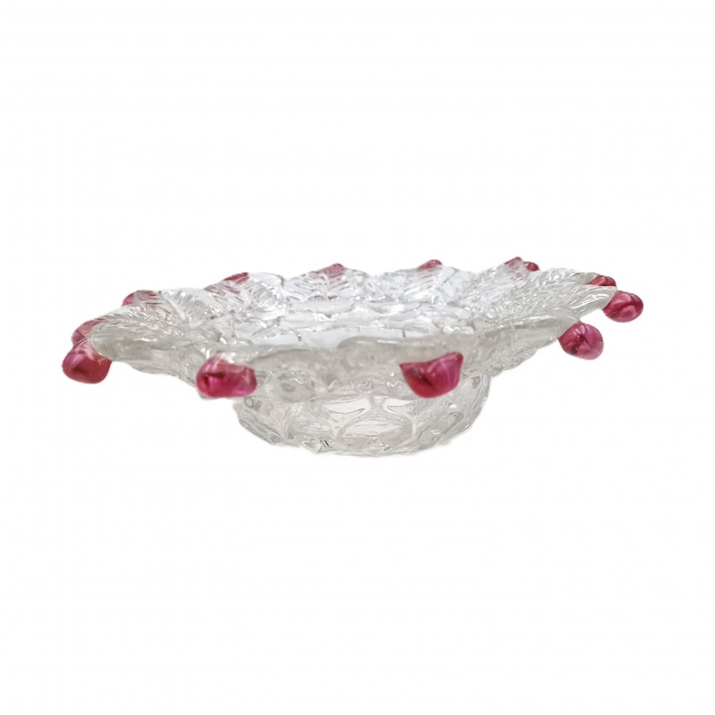 Venetian Chandelier glass pan with red tips 145mm width