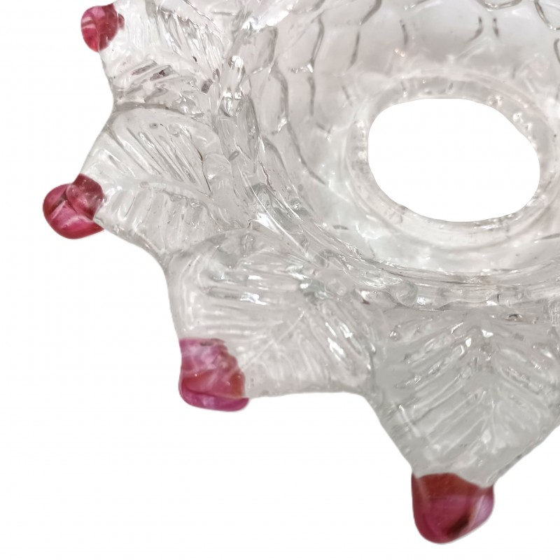 Venetian Chandelier glass pan with red tips 145mm width