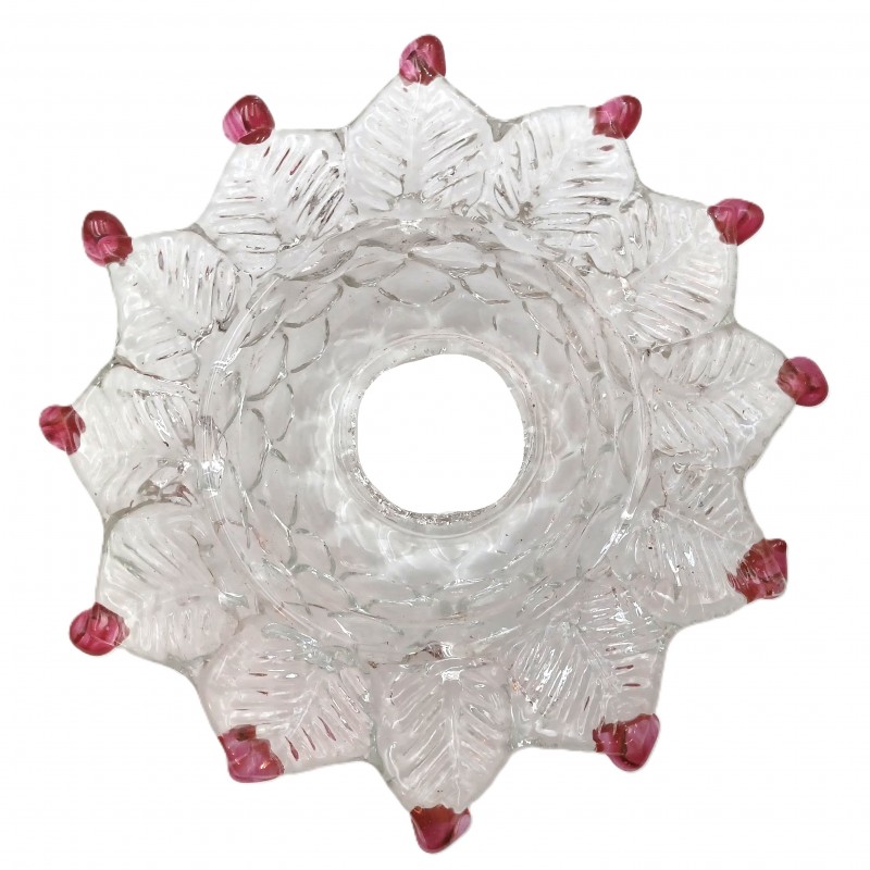 Venetian Chandelier glass pan with red tips 145mm width