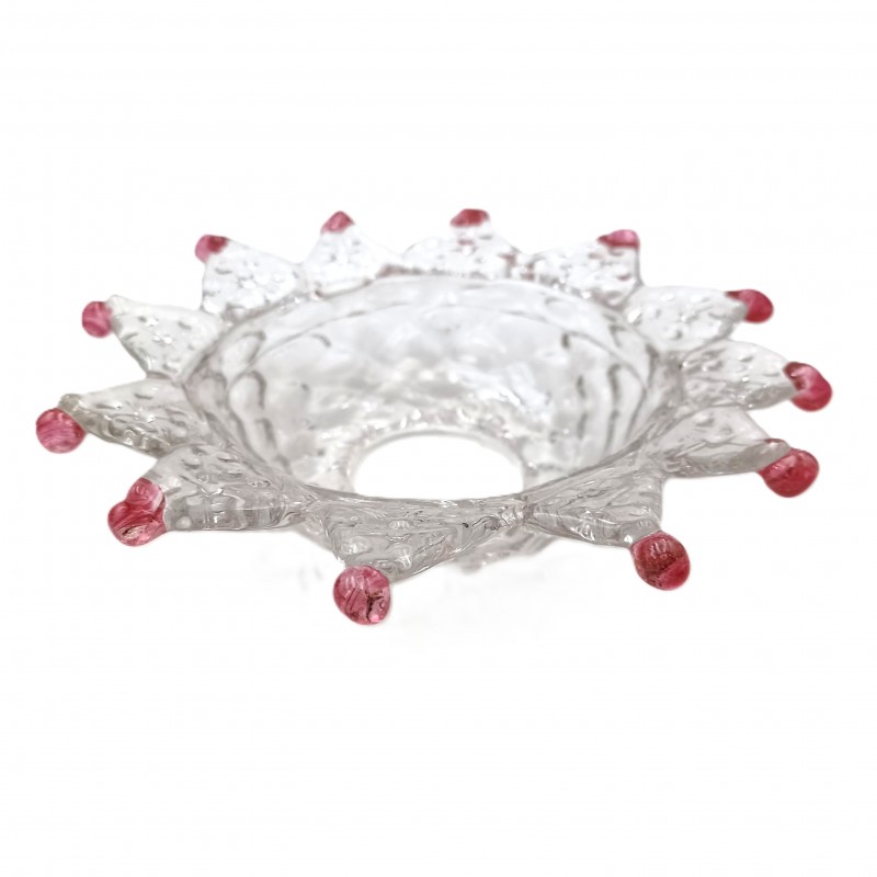Venetian Chandelier glass pan with red tips 150mm width