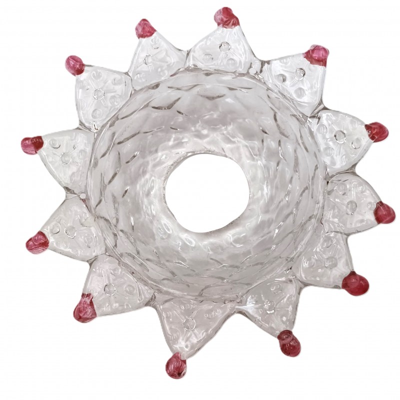 Venetian Chandelier glass pan with red tips 150mm width