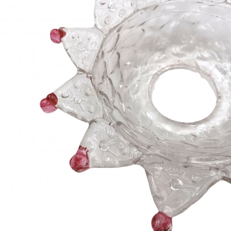 Venetian Chandelier glass pan with red tips 150mm width