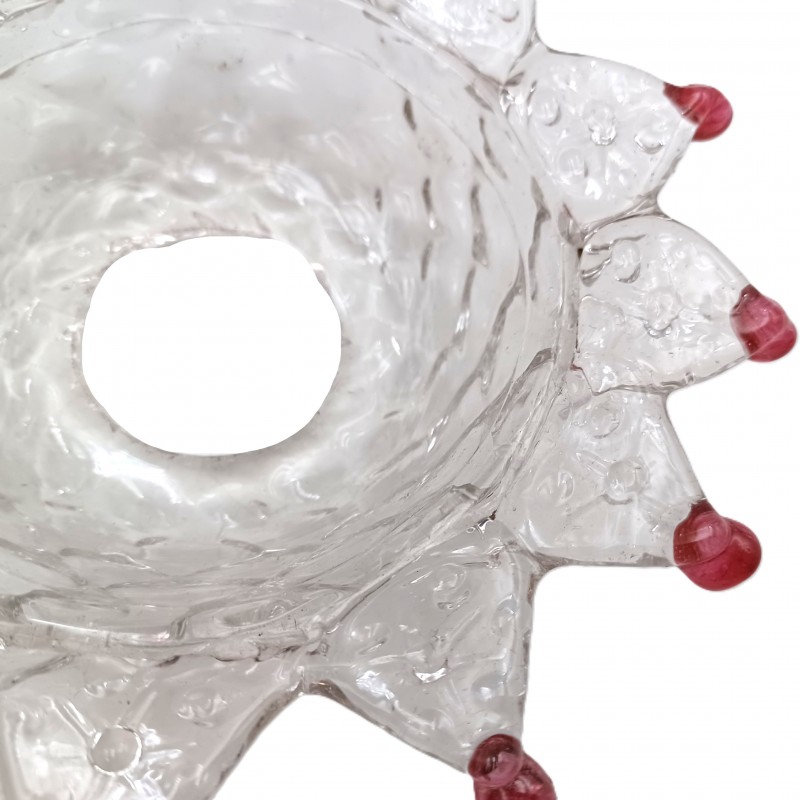 Venetian Chandelier glass pan with red tips 150mm width