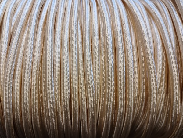 2 CORE BRAIDED PVC CREAM ELECTRIC CABLE 0.50MM
