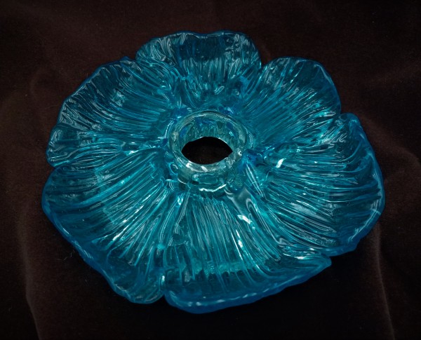 Antique Italian Blue Chandelier Glass Rosette