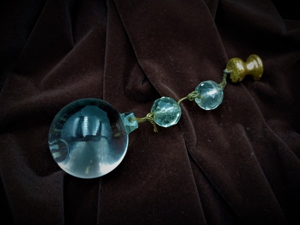 Antique Chandelier glass ball and finial 
