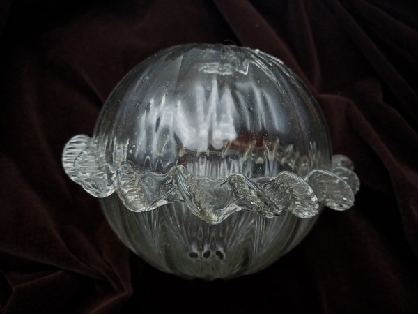 Antique Chandelier glass centre stem ball   