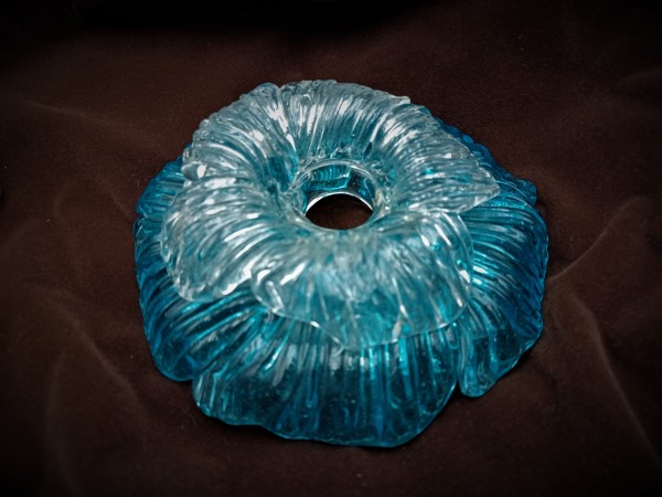 Antique Italian Blue Chandelier Glass Rosette