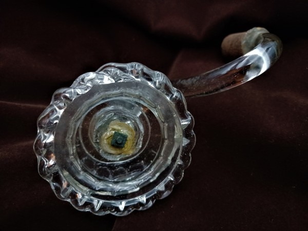 Antique Murano Clear Glass split chandelier arm