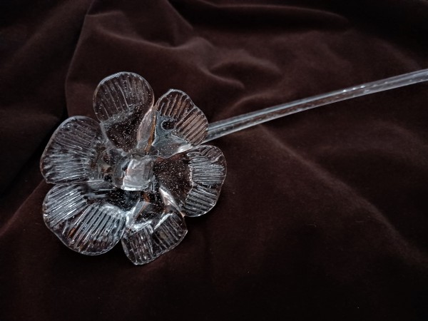 Antique Murano Clear Glass Chandelier Flower