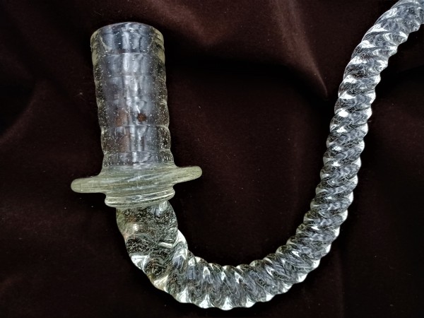 Antique Murano Clear solid Glass Chandelier rope arm 
