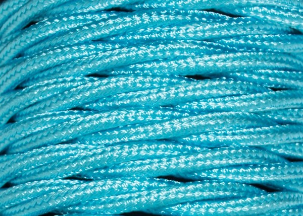 100 METRES of Braided 3 core silk flex lighting cable Aqua 0.75mm