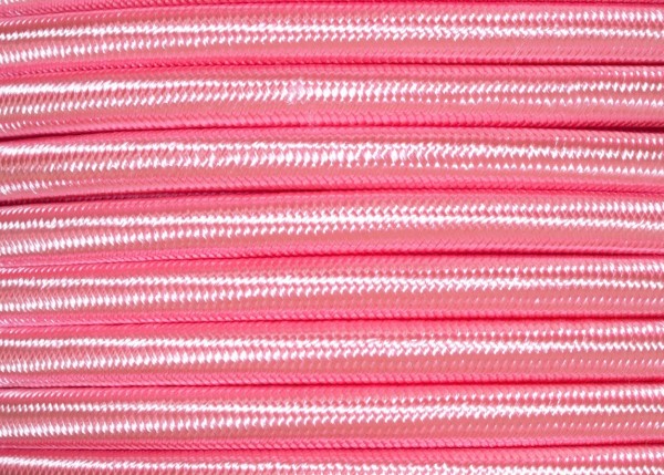 Round Overbraid 3 core Silk Flex Cable Salmon Pink 0.50mm