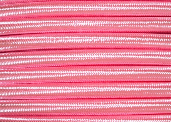 100 Metres of Braided Round silk flex wire in Baby pink 3 core 0.50mm 