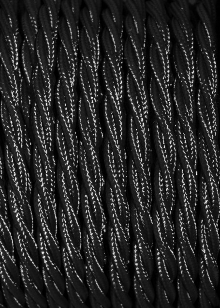 Braided 2 Core Flex Cable Black 0.50mm