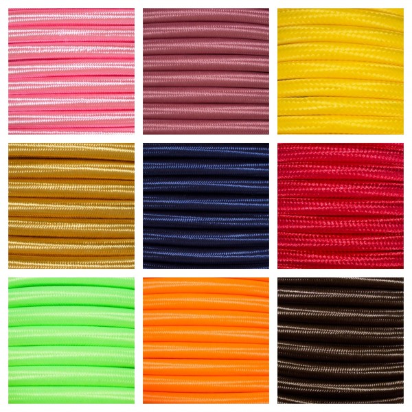 3 CORE ROUND PVC OVERBRAID RED ELECTRIC CABLE 0.50MM