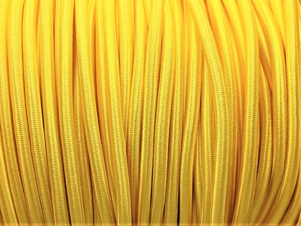 100 Metres of Braided Round silk flex Cord in Pop Yellow 3 core 0.50mm 