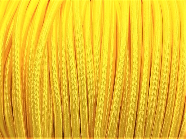 100 Metres of Braided Round silk flex Cord in Pop Yellow 3 core 0.50mm 