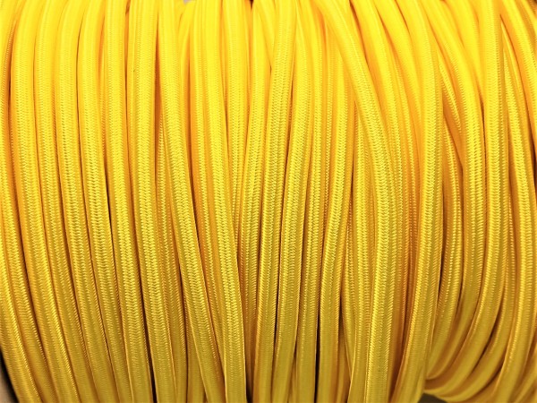 100 Metres of Braided Round silk flex Cord in Pop Yellow 3 core 0.50mm 