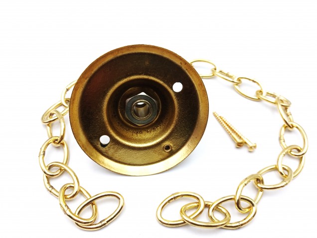 Solid Brass Ceiling Rose Hook with chain and screws