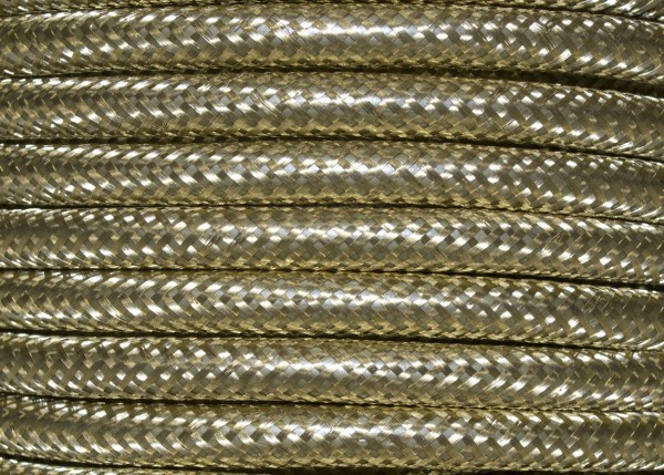 100 Metres of Braided Round metallic flex wire in Brass 3 core 0.50mm 