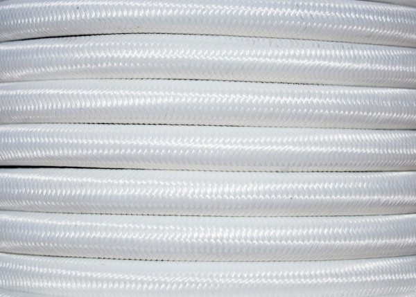 WHITE 3 CORE ROUND PVC BRAIDED ELECTRIC CABLE 0.50MM