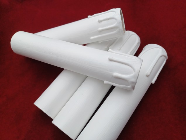 5 Candle Tubes white drip Card 150mm x 26mm 