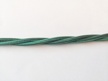 3 Core Braided Silk Lighting Flex Period Cable 0.75mm FOREST GREEN