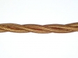 Braided silk flex lighting cable in antique gold 3 core, 0.50mm