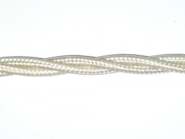 Braided 3 Core Silk Flex Chandelier Cable White 0.75mm