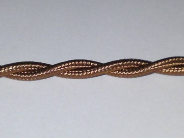 Braided 2 Core Flex Chandelier Cable Havana Gold .75mm