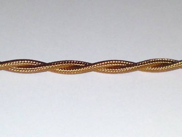 BRAIDED 2 CORE FLEX CHANDELIER CABLE OLD GOLD 0.75MM