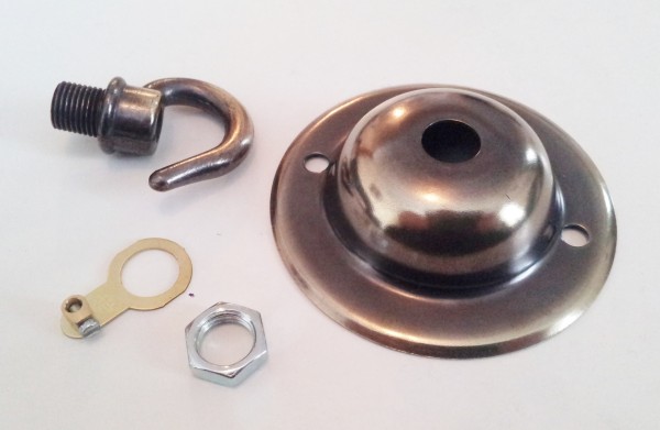Ceiling Rose Hook Plate With Earth Tag Nut And Two 1 1 4 Inch Screws