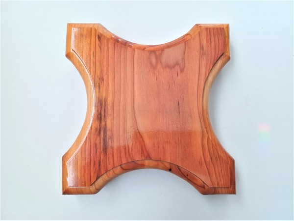 Wooden ceiling pattress or plinth Yew, ninja star 235mm