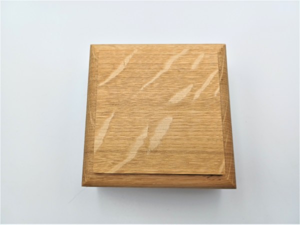 Square ceiling pattress or plinth manufactured from white Oak