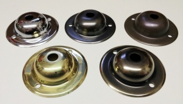 Ceiling Plate Rose Dome Cap 65mm Width Various Finishes 2 Screw Holes
