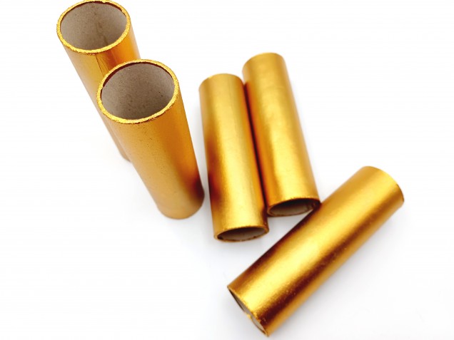 Chandelier Candle Tubes antique gold Card 100mm x 26mm 