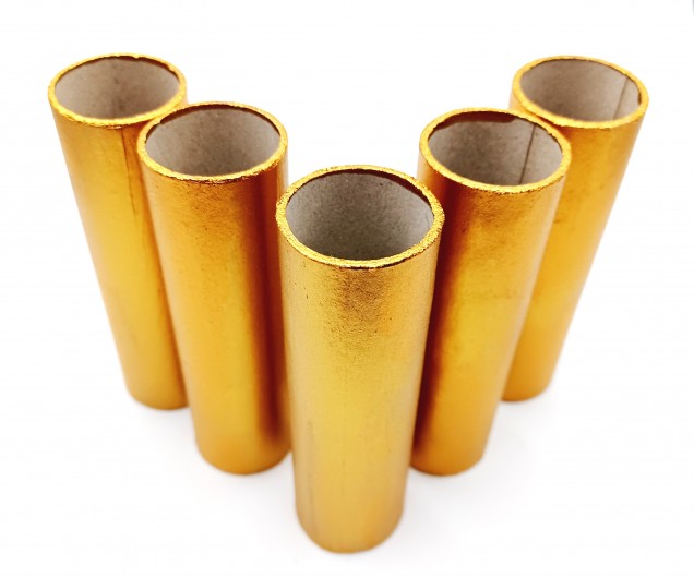Chandelier Candle Tubes antique gold Card 100mm x 26mm 