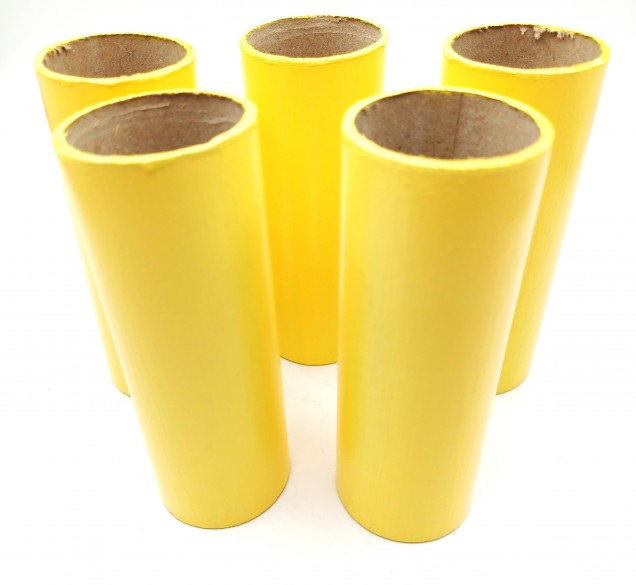 5 x Chandelier Candle Tubes Card yellow 100mm x 32mm