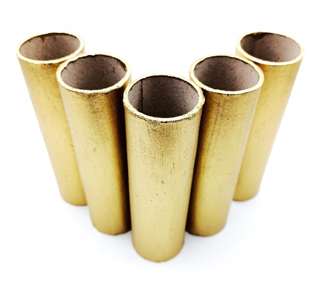 Chandelier Candle Tubes gold Card 100mm x 26mm 