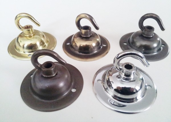 Solid Brass Ceiling Rose Hook Plate Hanging Suspension Fixing Plate 5 finishes
