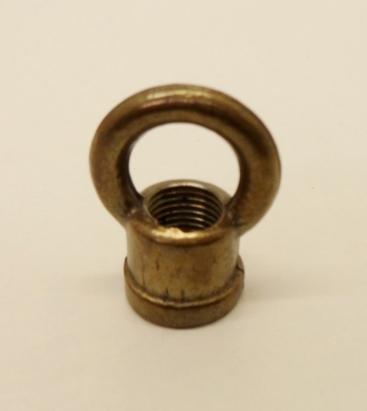 CHANDELIER HOOK CLOSED HOOP 10MM THREAD IN ANTIQUE BRASS 22MM DIAMETER