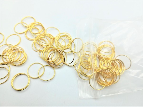 100 chandelier connecting rings 15mm Gold Colour
