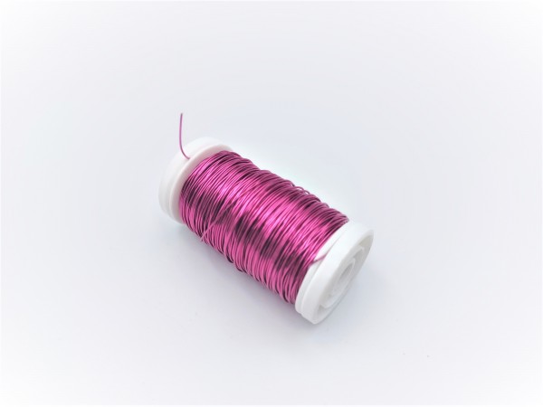 Chandelier wire pink metallic coloured copper 0.5mm x 45 metres 