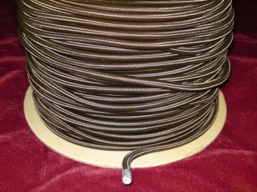 3 core round overbraid brown period wire Silk Flex Electrical Cable 0.5mm